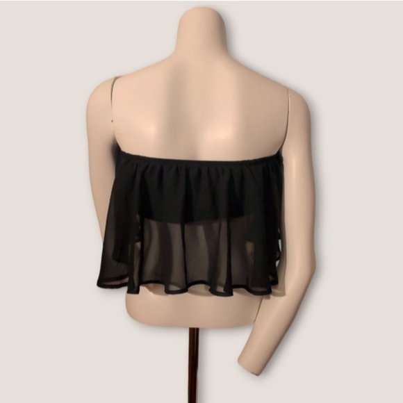 Boho Semi Sheer Multi Way Flowy Crop Top - Picture 6 of 11